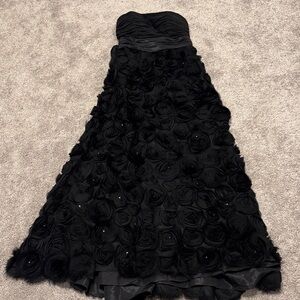 Vintage Eden Maids Bridesmaid Collection Chic Black Strapless Floral Dress